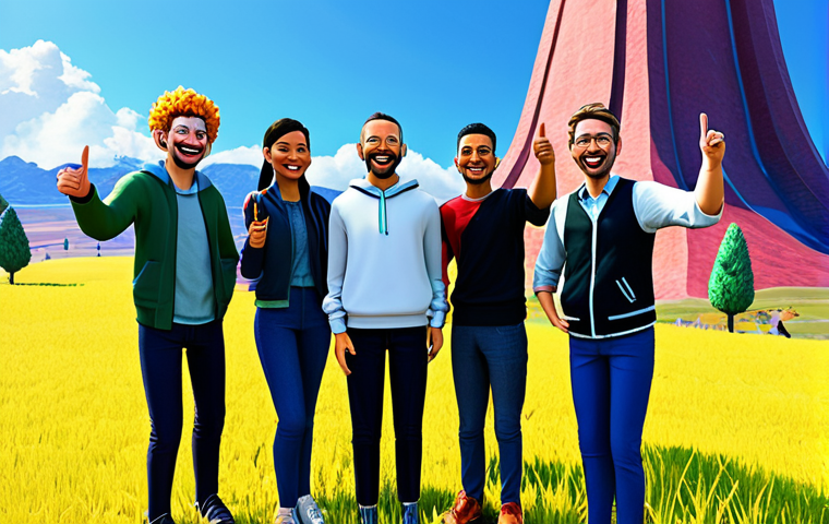 메타버스 내 인간관계의 변화 - Virtual Friends Exploring**

"A group of diverse, fully clothed avatars (humanoid and fantastical) e...