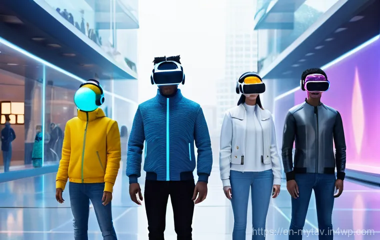 가상 현실에서의 사회적 규범 형성 - **Prompt:** A diverse group of avatars respectfully engaging in a vibrant, futuristic virtual realit...
